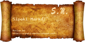 Sipeki Markó névjegykártya